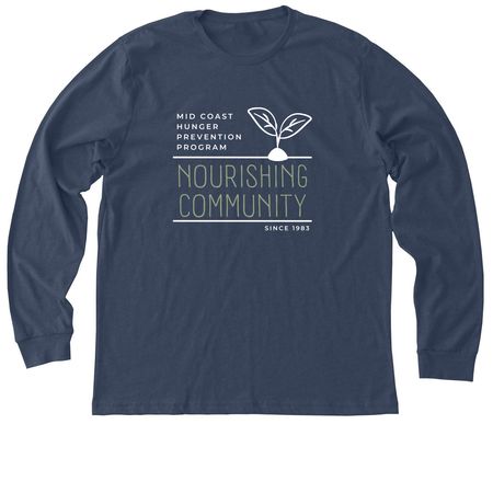 Nourishing Tagline (Dark Fabrics), a Heather Navy Premium Long Sleeve Tee