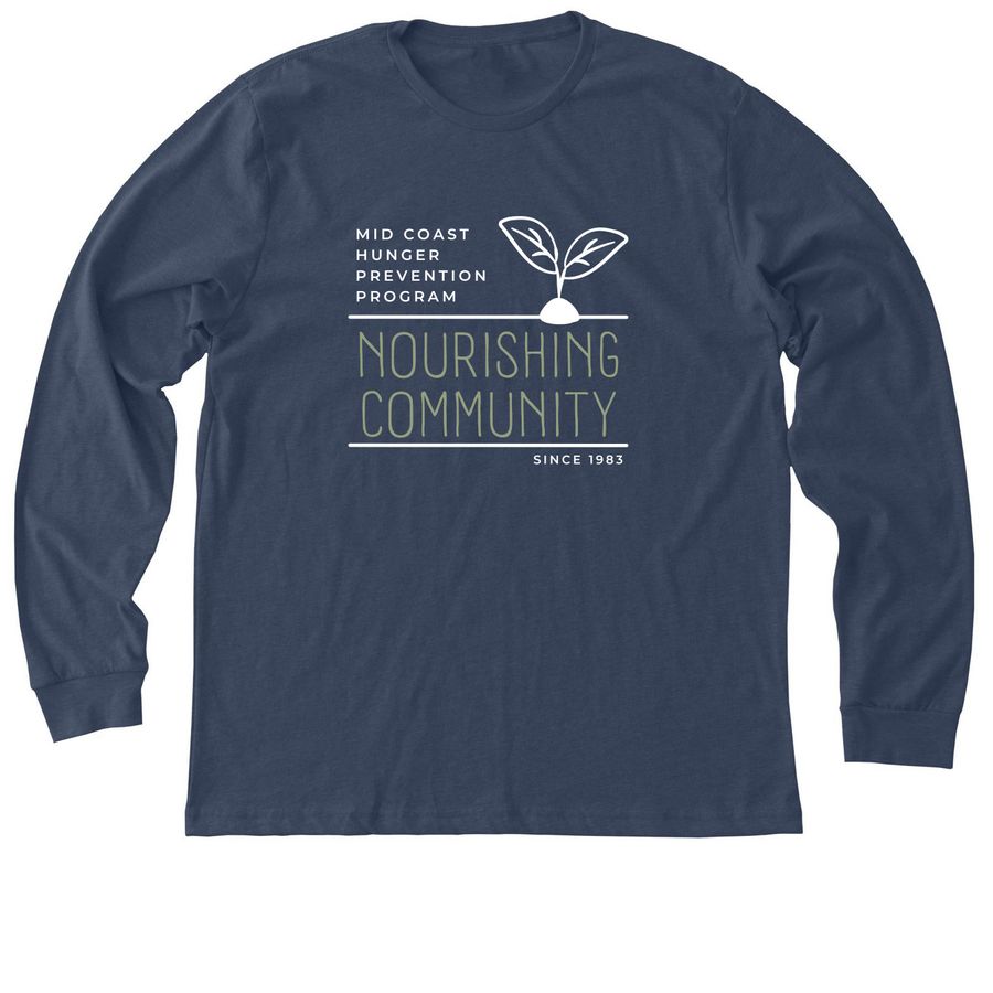 Nourishing Tagline (Dark Fabrics), a Heather Navy Premium Long Sleeve Tee