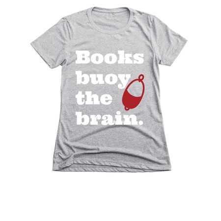 Books Buoy, a Dark Heather Grey Women's Slim Fit Tee