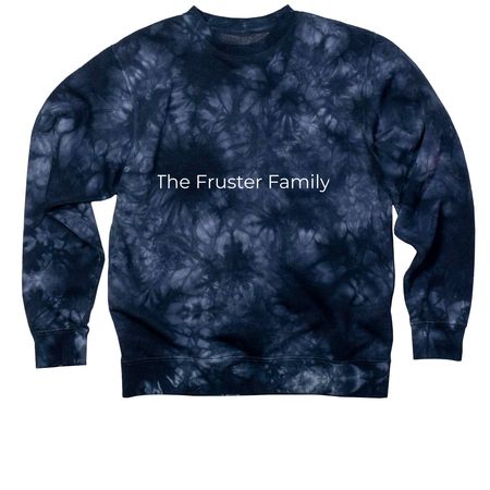 For YouTube&nbsp;, a Navy Tie Dye Crewneck Sweatshirt