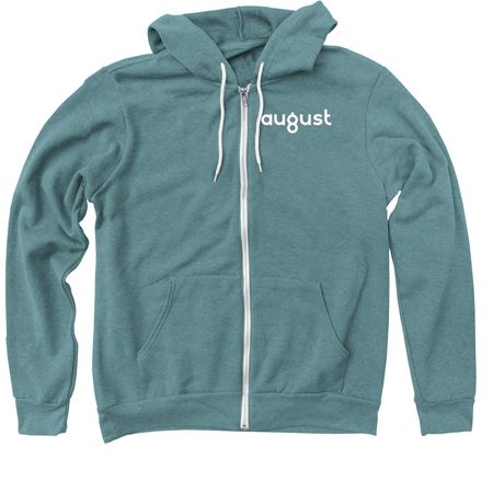 August Inc Day, a Heather Deep Teal Zip Up Hoodie