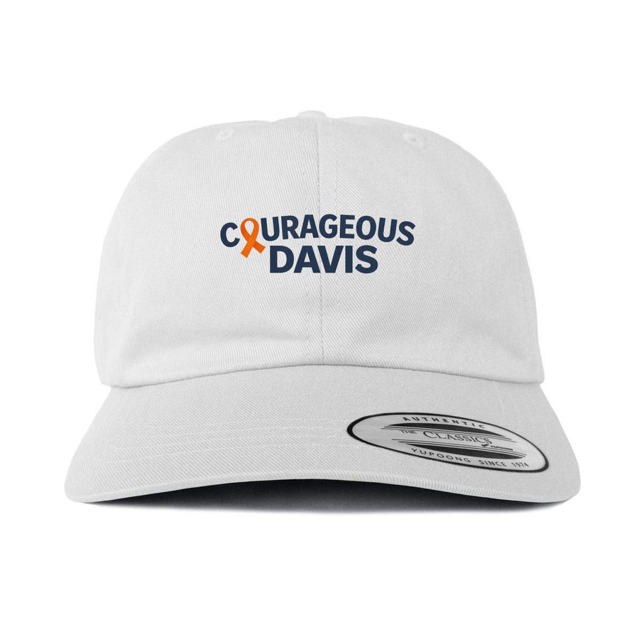 Courageous Davis Hat, a White Printed Classic Baseball Cap