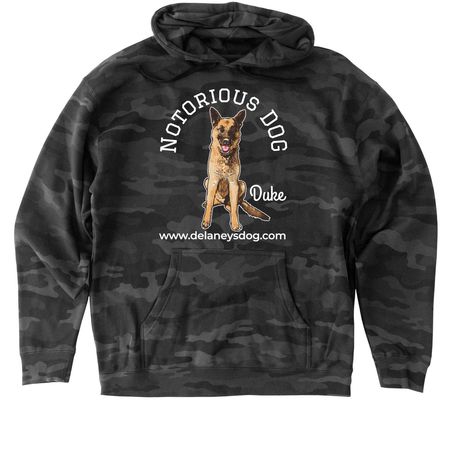 Notorious DOG - Duke, a Black Camo Heavyweight Camo Pullover Hoodie