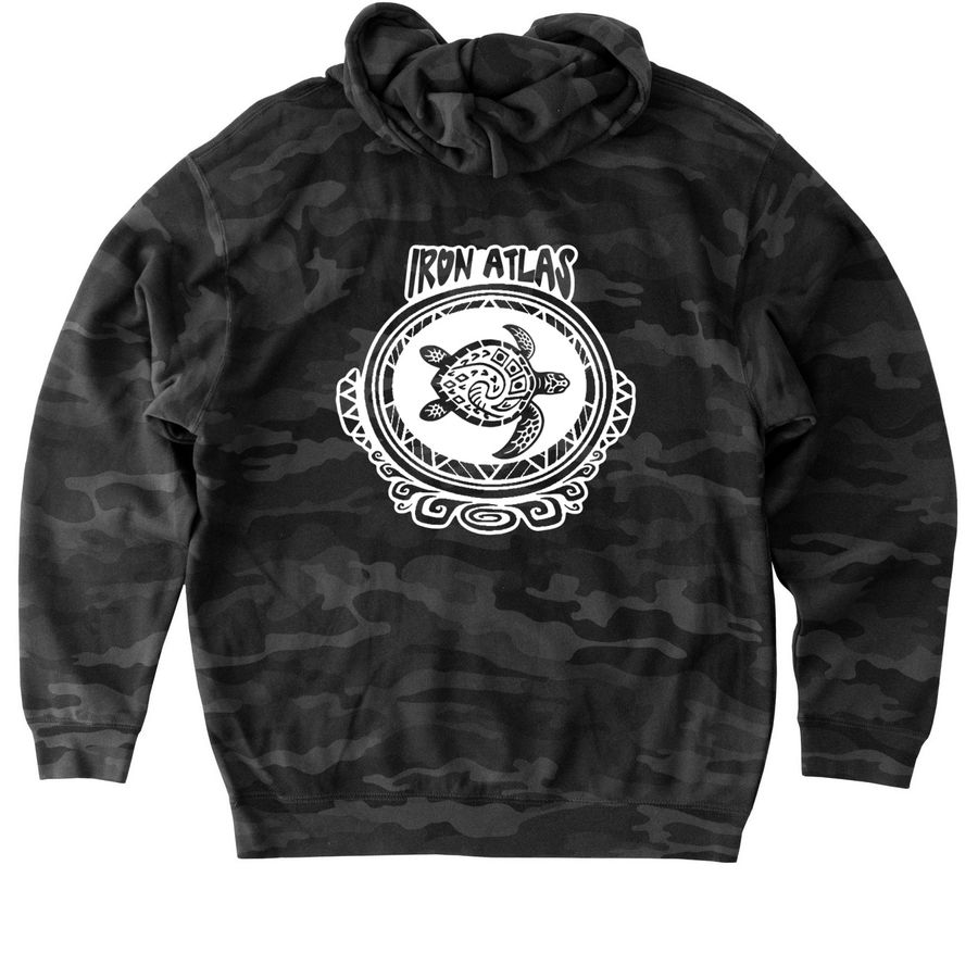 IronAtlas Fall Collection ??, a Black Camo Heavyweight Camo Pullover Hoodie (back-view)