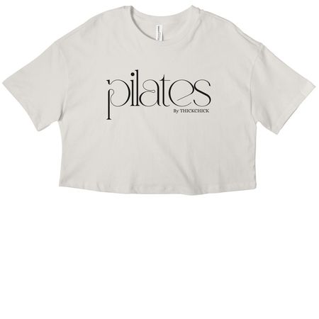 Pilates by THICKCHICK&nbsp;, a Vintage White Women?s Cropped Cotton Tee