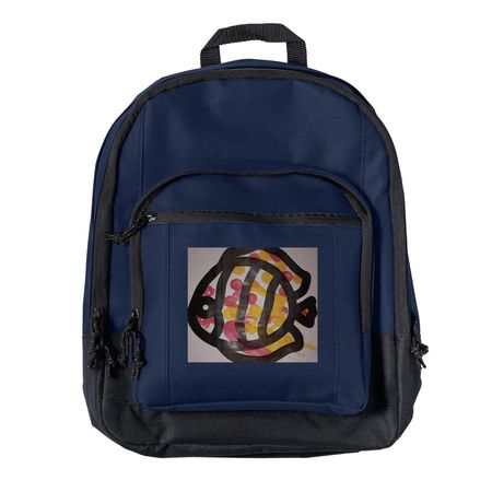 Raphie's Dots: Fish Tale, a Navy Everyday Backpack