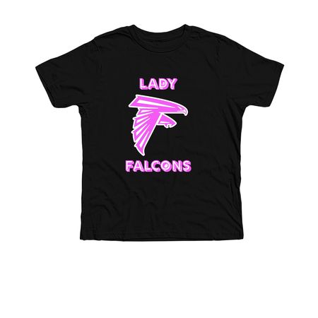 Pink Lady Falcons, a Solid Black Blend Premium Youth Tee