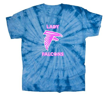 Pink Lady Falcons, a Baby Blue Classic Tie Dye Tee