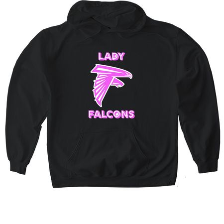 Pink Lady Falcons, a Black Gildan Softstyle Pullover Hoodie