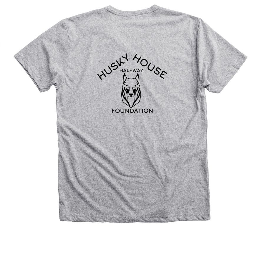 Talk Nerdy To Me, a Athletic Heather Premium V-Neck Tee (back-view)