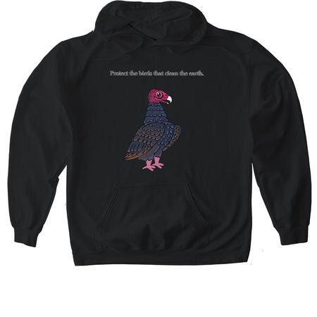 Vulture, a Black Gildan Softstyle Pullover Hoodie