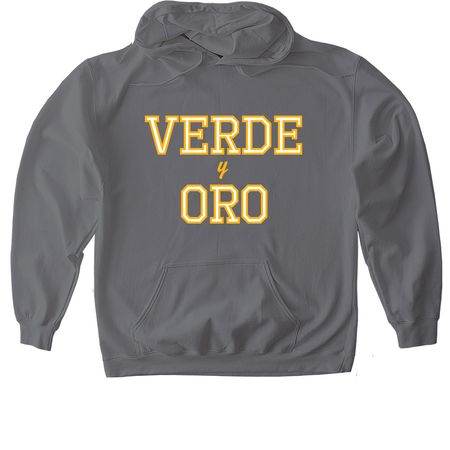 Bah?a Verde Verde y Oro Sports Gold, a Charcoal Gildan Softstyle Pullover Hoodie