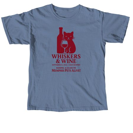 Whiskers & Wine 2026, a Blue Jean Comfort Colors Unisex Tee