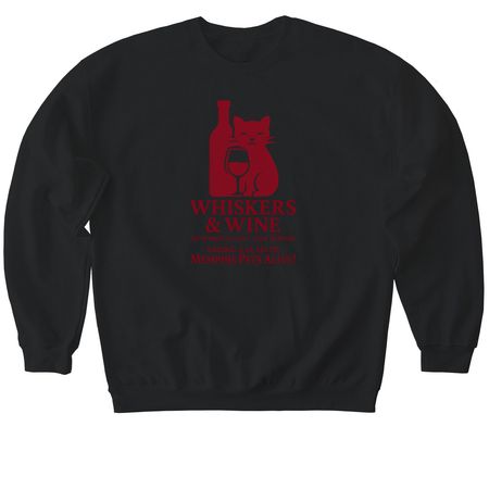 Whiskers & Wine 2026, a Black Softstyle Crewneck Sweatshirt