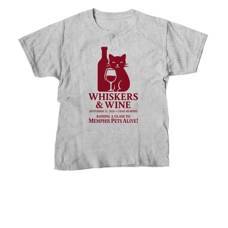 Whiskers & Wine 2026, a Sport Grey Youth Unisex Tee