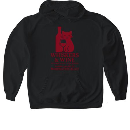 Whiskers & Wine 2026, a Black Gildan Softstyle Pullover Hoodie