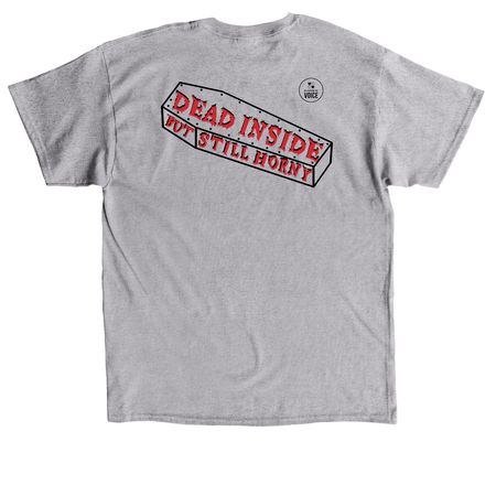 Dead inside, a Sport Grey Classic Unisex Tee (back-view)