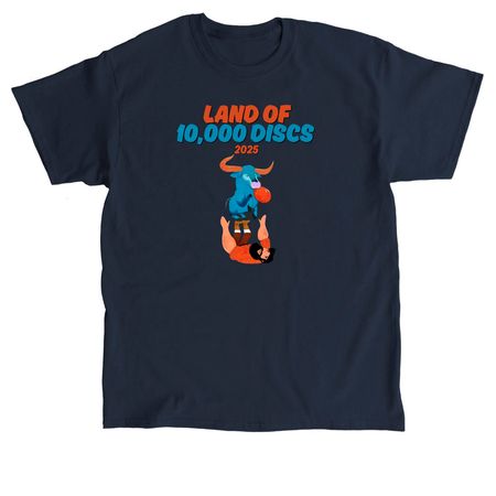 Land of 10,000 Discs 2025 Merch, a Navy Classic Unisex Tee