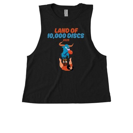 Land of 10,000 Discs 2025 Merch, a Deep Black Allmade Eco Triblend Women?s Muscle Tank