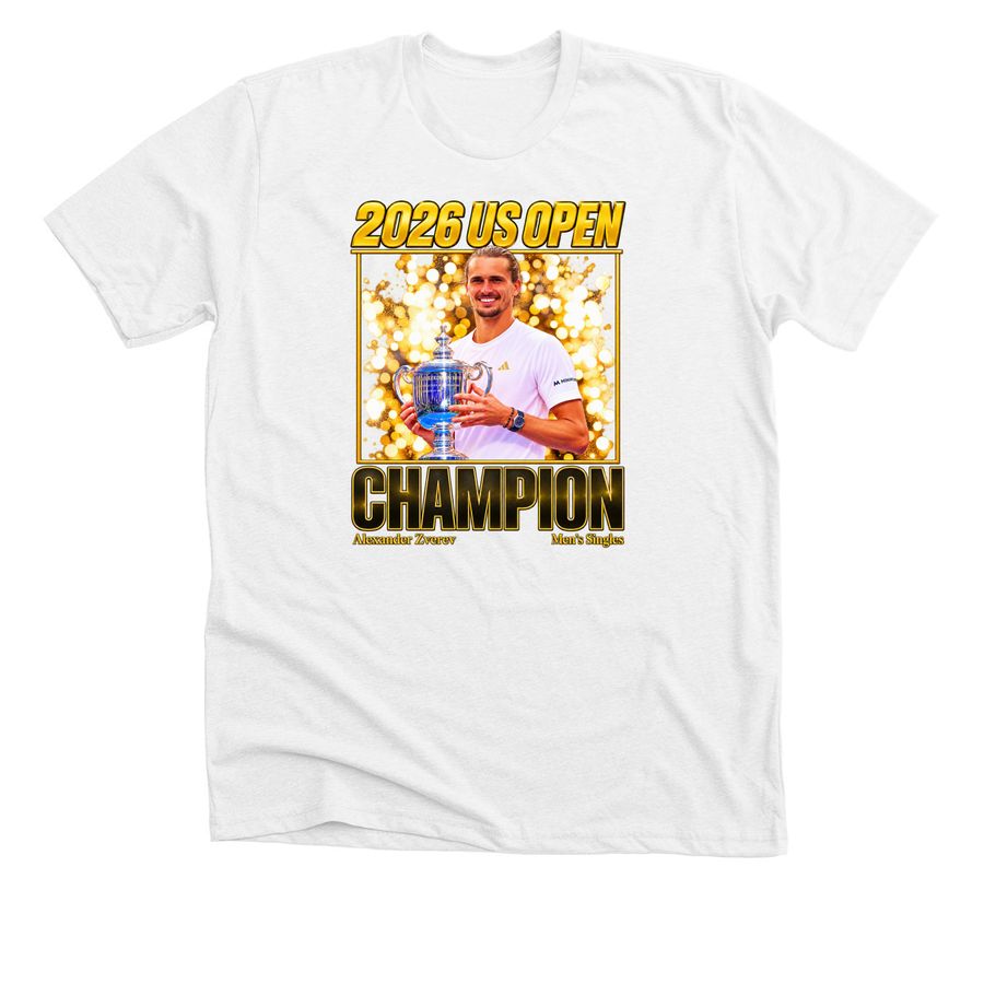 Alexander Zverev Men?s Singles Us Open Champi, a Solid White Blend Premium Unisex Tee