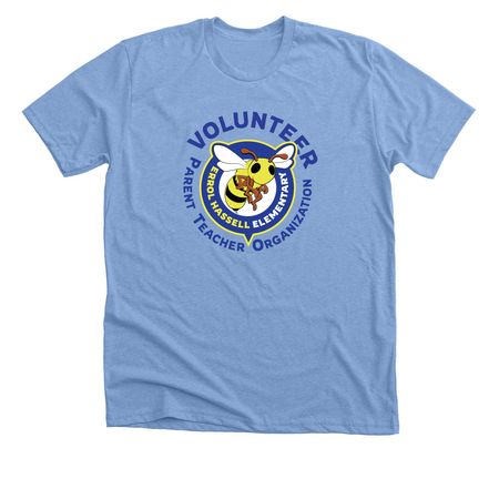 PTO Volunteer Gear, a Heather Carolina Blue Premium Unisex Tee