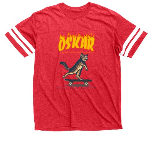 OSKAR - Never Stop Pushing Vintage Red / White Football Jersey Tee