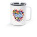 Celebrate Minds Travel Mug, a White Stainless Steel Travel Mug