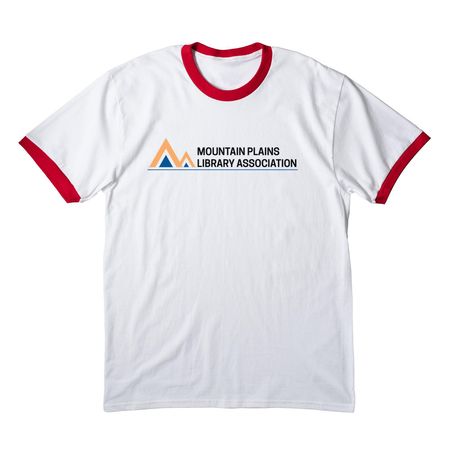 MPLA Logo Ringer Tee, a White/ Red Cotton Ringer Tee