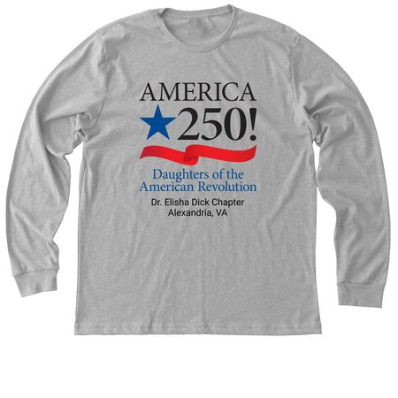 America250 - large logo with back text, a Athletic Heather Premium Long Sleeve Tee