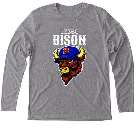 Bison Shirt 4, a Premium Heather Triblend Long Sleeve Tee