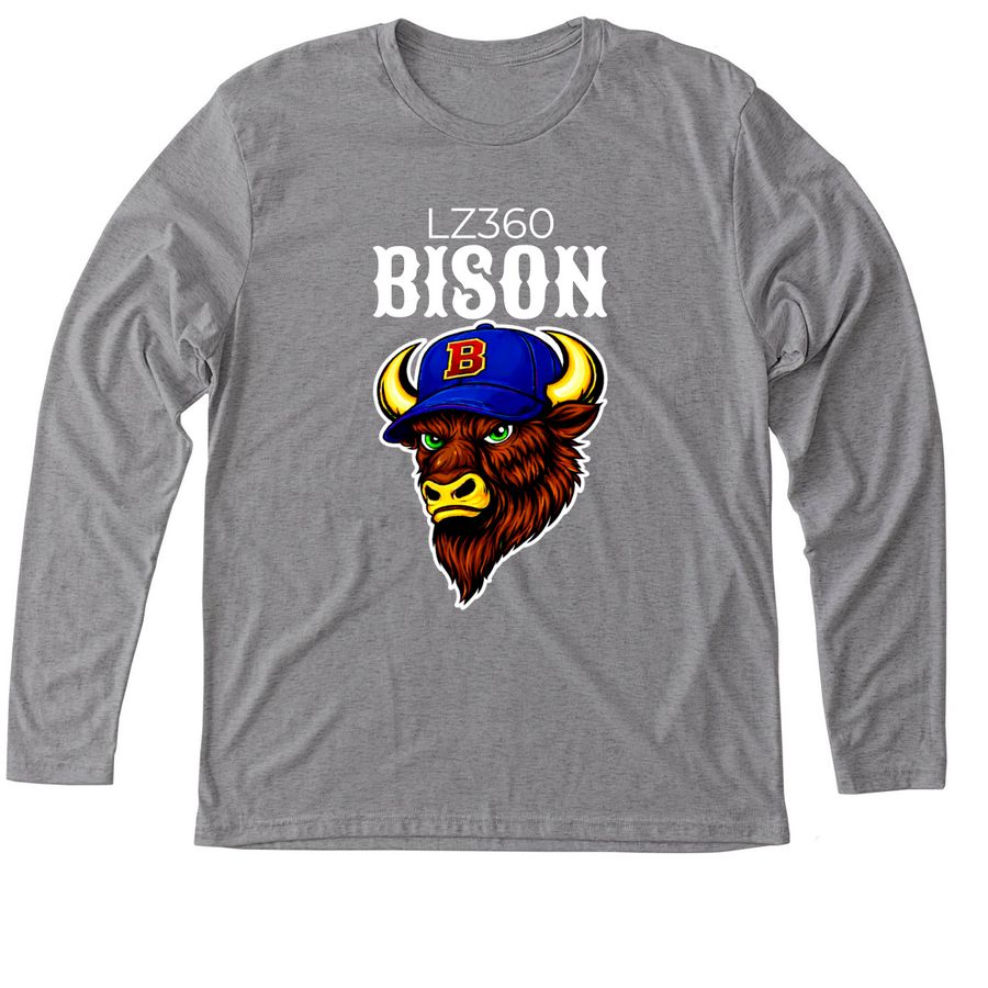 Bison Shirt 4, a Premium Heather Triblend Long Sleeve Tee