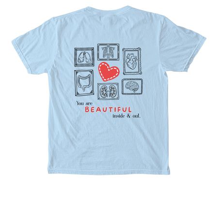 Beautiful Inside and Out, a Chambray Comfort Colors Pocket Tee