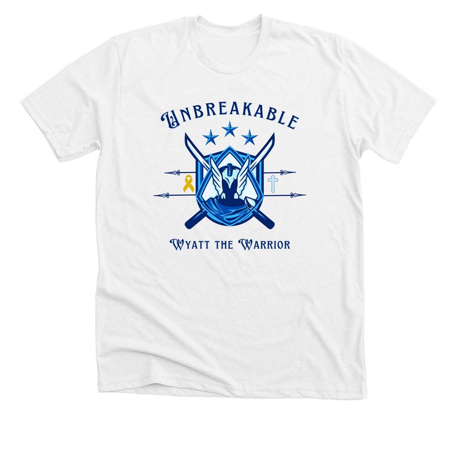 Wyatt the Warrior, a Solid White Blend Premium Unisex Tee