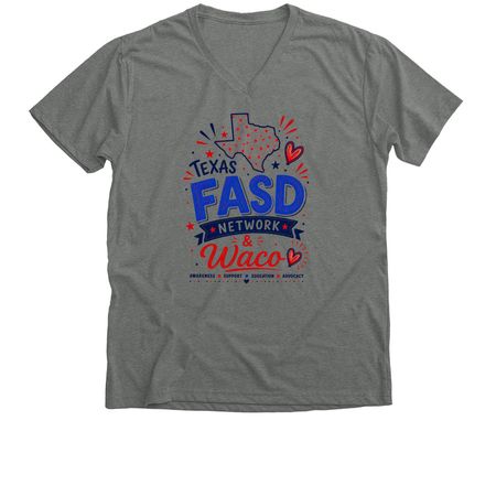 TX FASD - Waco, a Deep Heather Premium V-Neck Tee