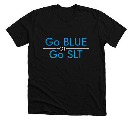 Go Blue, a Solid Black Blend Premium Unisex Tee