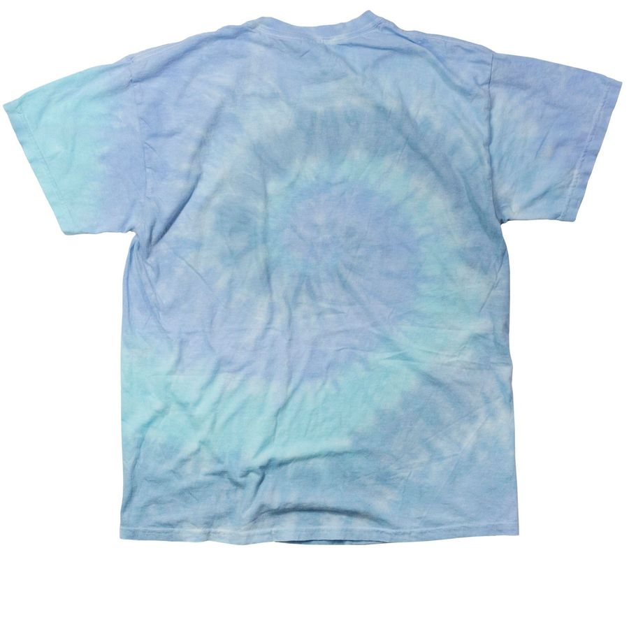 Born to Swim, Forced to Work, a Lagoon Classic Tie Dye Tee (back-view)