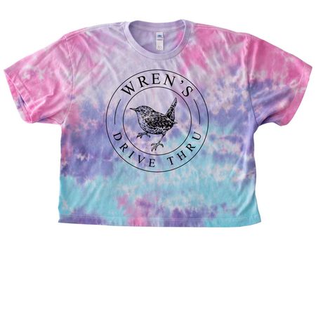 Wren's Drive Thru - Tie Dye design #3, a Cotton Candy Women's Tie Dye Cropped Tee