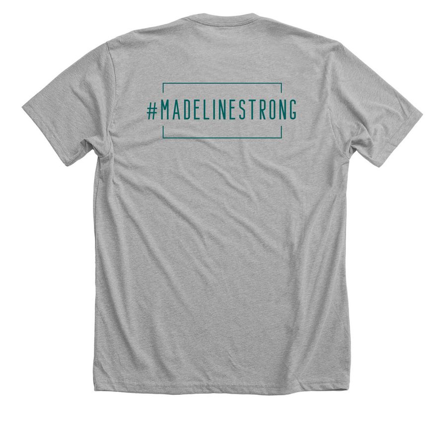 Stronger Than the Storm - Dark Blue, a Athletic Heather Premium Unisex Tee (back-view)