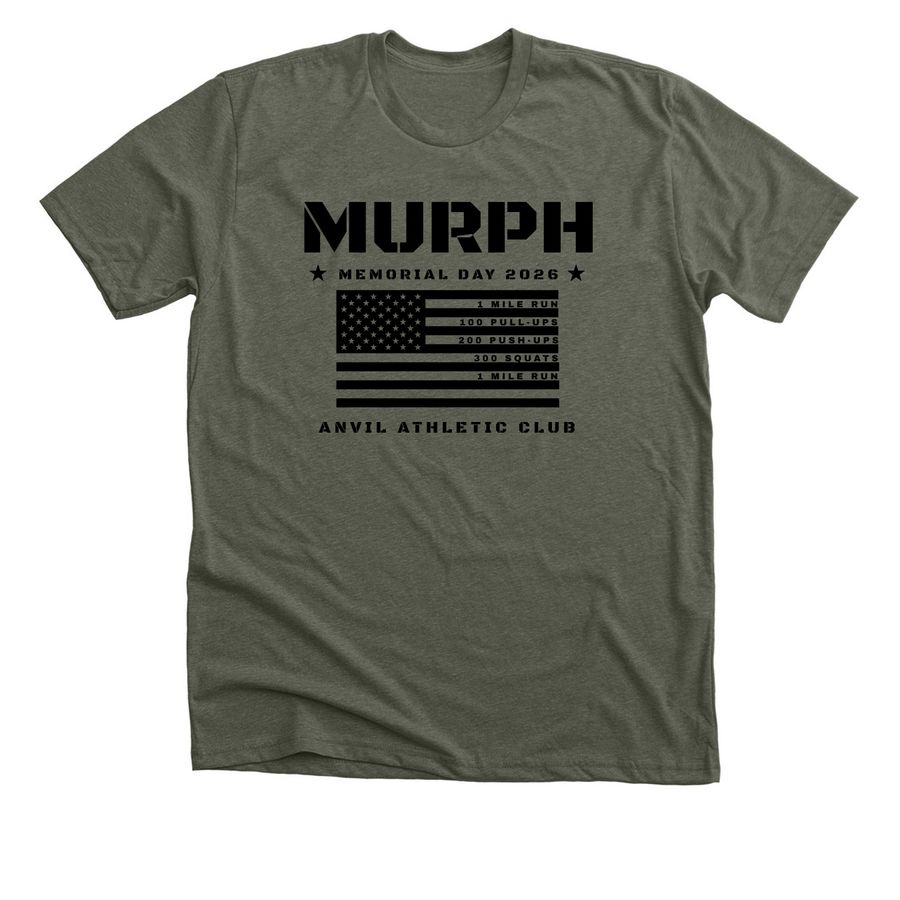 Murph T-Shirts, a Heather Military Green Premium Unisex Tee