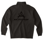 Andreasen Angus, a Black Midweight Quarter Zip Pullover (back-view)