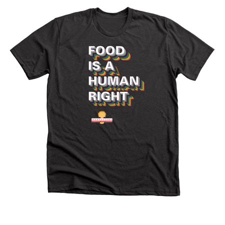 Pride Month: Food is a Human Right, a Dark Grey Heather Premium Unisex Tee