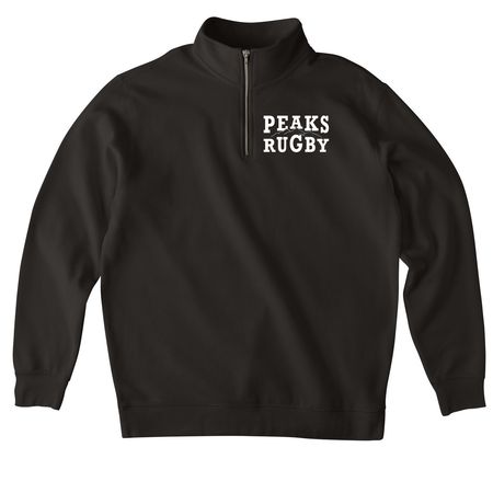 PIKES PEAKS WOMEN?S RUGBY, a Black Midweight Quarter Zip Pullover