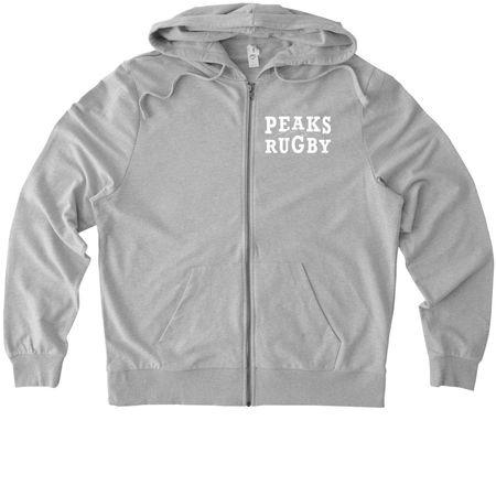 PIKES PEAKS WOMEN?S RUGBY, a Granite Grey Heather Allmade Organic French Terry Zip Up Hoodie