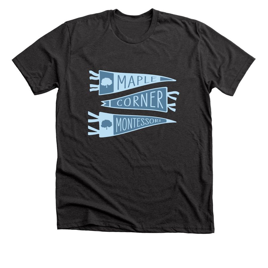Blue Maple Corner Flags, a Dark Grey Heather Premium Unisex Tee