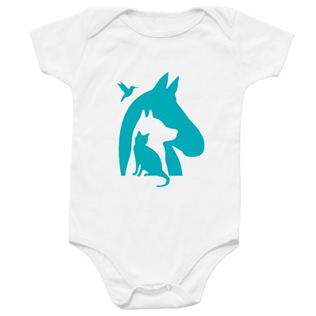 For Infants (Aqua), a White Infant Onesie