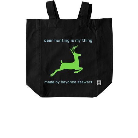deer hunting&nbsp;, a Black Recycled Cotton Tote Bag