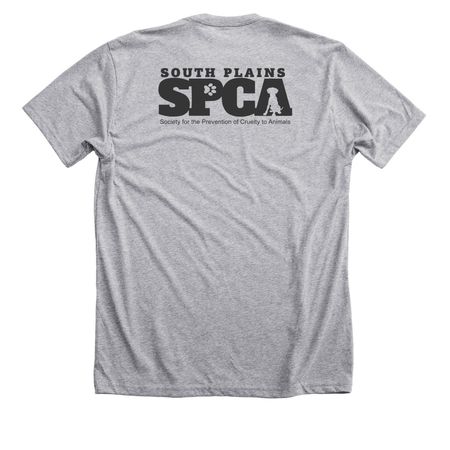South Plains SPCA Love Shirt, a Athletic Heather Premium Unisex Tee (back-view)