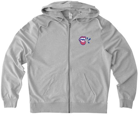 Podcast "Talk" Logo Hoodie, a Granite Grey Heather Allmade Organic French Terry Zip Up Hoodie