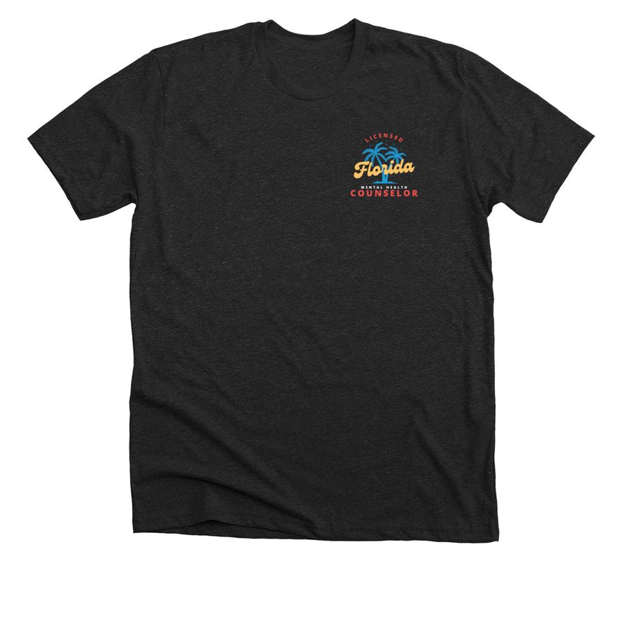 Licensed Florida Mental Health Counselor, a Dark Grey Heather Premium Unisex Tee