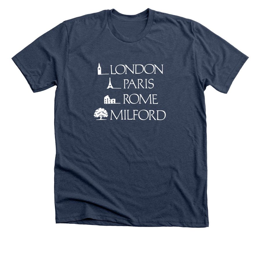 Tees for Milford, a Heather Navy Premium Unisex Tee